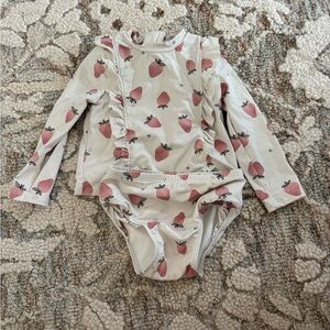 Strawberry Print Rashguard Swimsuit